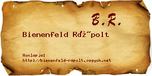 Bienenfeld Rápolt névjegykártya